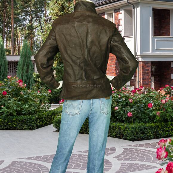 Women's Lone Pine Brown USA Made Full Zip Leather Jacket Coat M - Picture 2 of 12